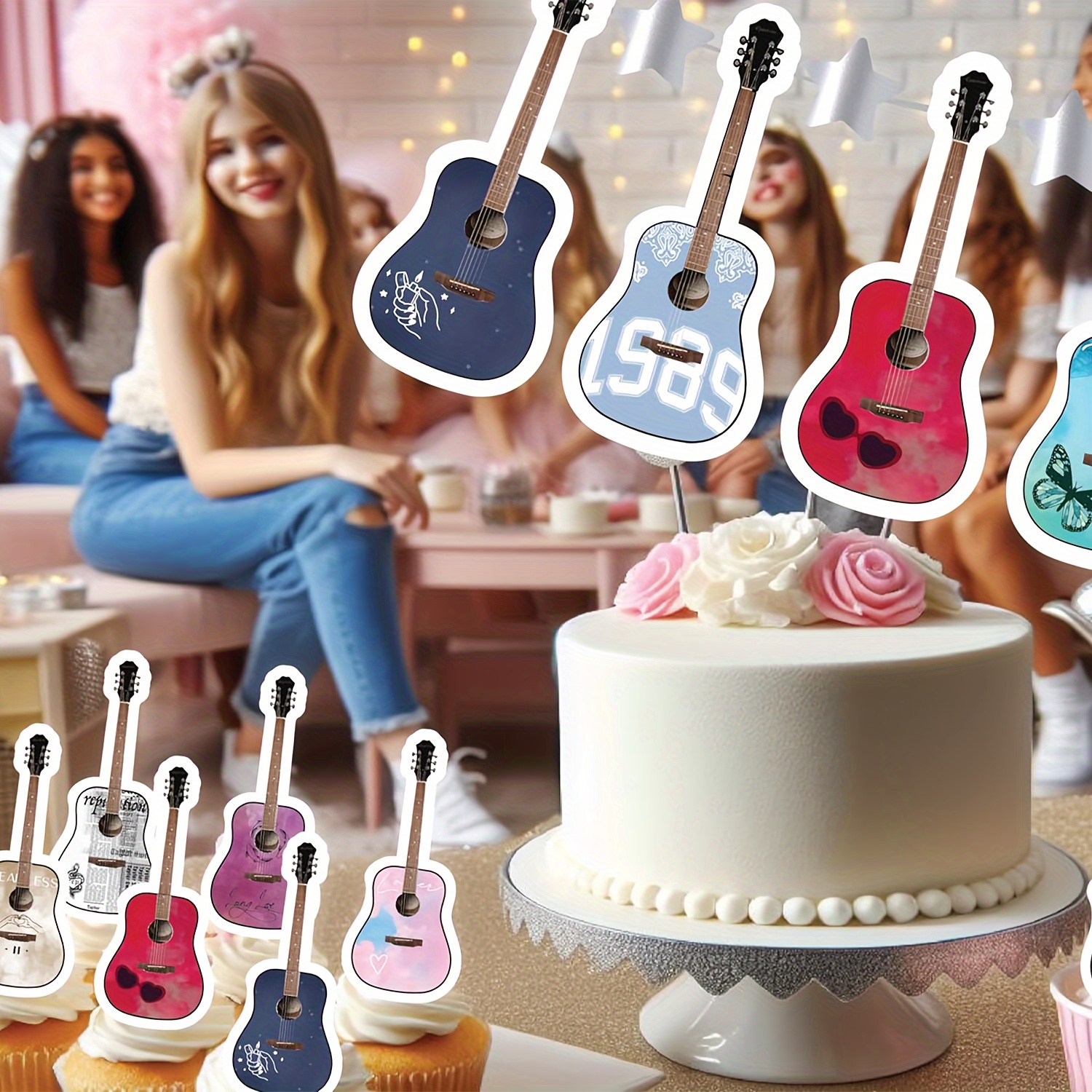 Let's Party Music Lover's Birthday Party Banner Cupcake - Temu Canada