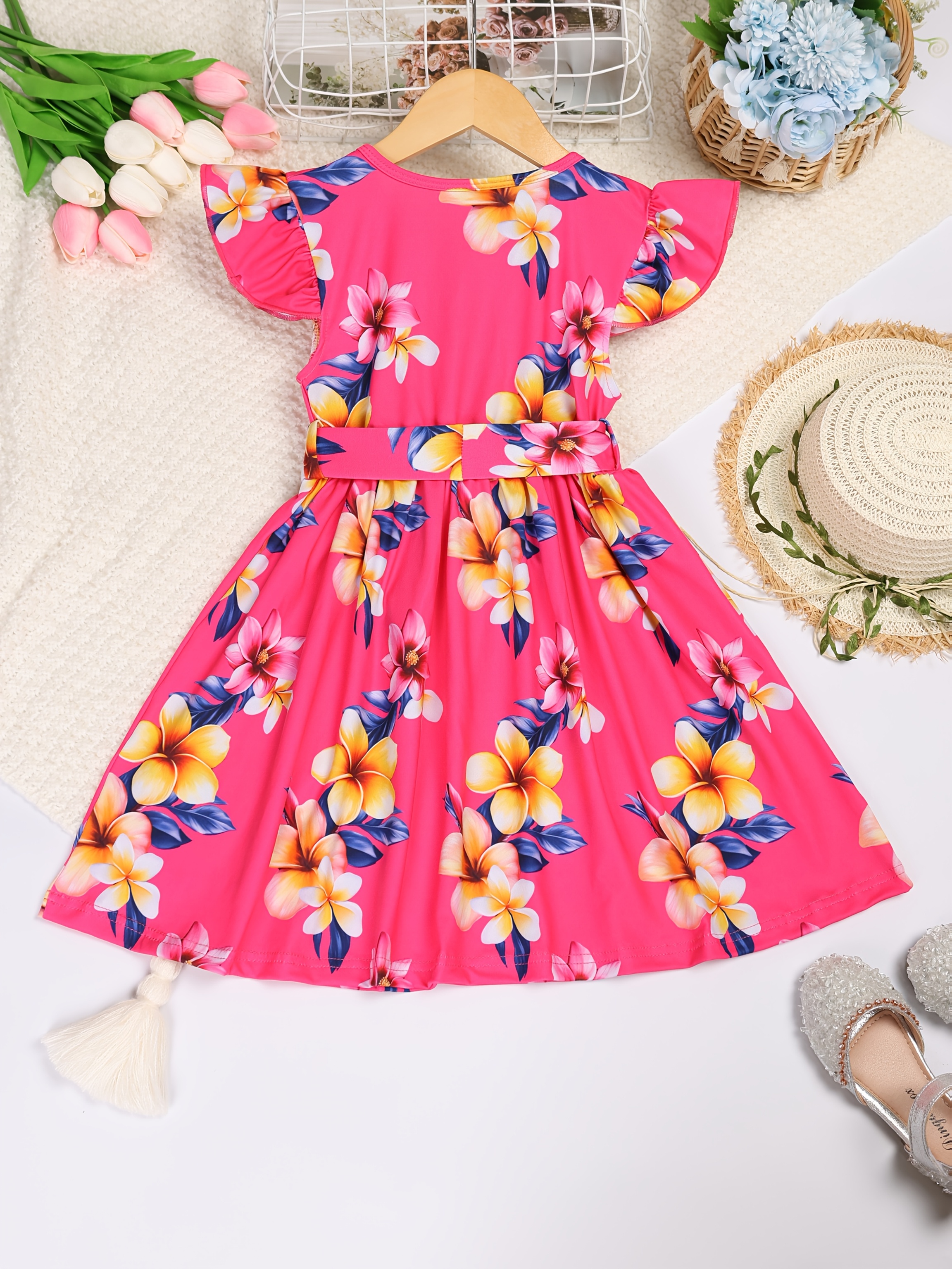 slim fit dress slacks Fresh Bloom Strapless Floral Applique Midi Dress in Nude main image 1
