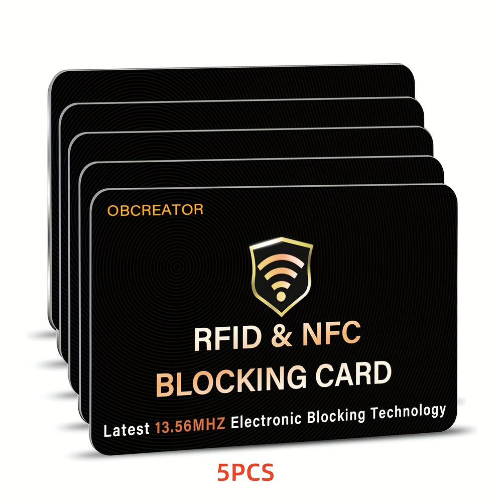 TEMU Protecteur de Carte -RFID avec Logo, Bloqueur -Vol NFC pour Cartes Bancaires/Crédit, Complète du Portefeuille - 2/4/5/10 pièces