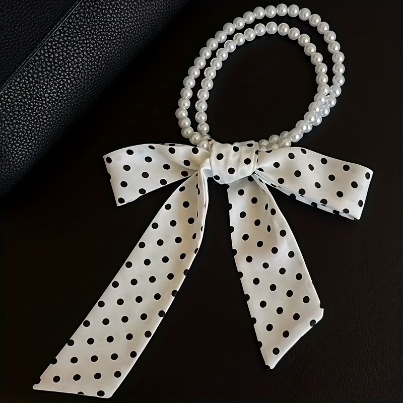 E-shop High-End Kopfband und Halsband im koreanischen Stil mit Perlen und Polka Dots, 2-in-1
