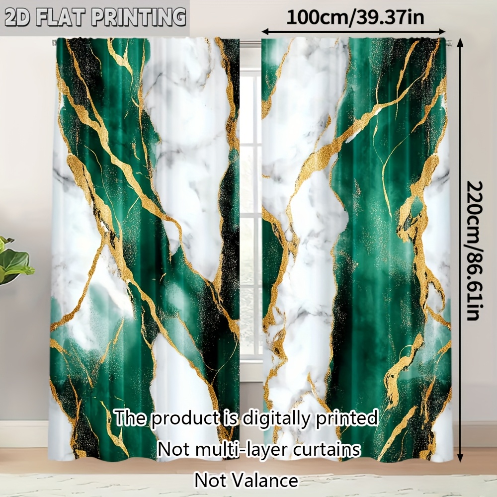TEMU Set Of 2, Marble Curtains Made Of Durable Polyester (does Not Rod, No Movement, No Battery) Suitable For Decorating Living Rooms, Bedrooms,