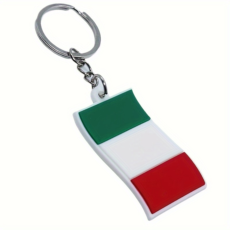 

1pc Italian Flag Keychain - Pvc, Style, Patriotic Charm For Backpacks & Accessories