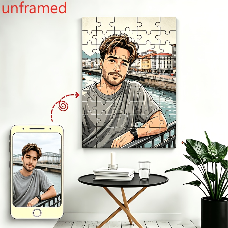 TEMU 2d Flat, Unframed Gift Customization! Custom Photo Portrait Art - Personalized Couples, Weddings, Families - Anime Print - Living Room, Bedroom,