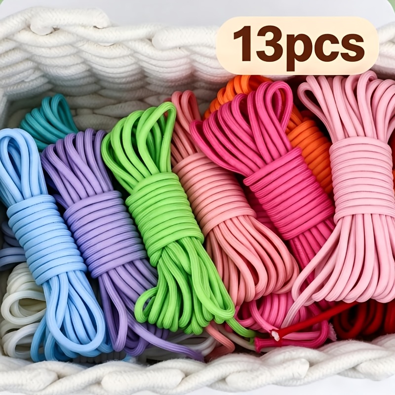 TEMU 13pcs Set, 13 Colors, Each 102cm Long 40 Inches, 4mm Diameter Hand-woven Colored Nylon Rope Set, Suitable For Key Chains, Backpack Pendants And