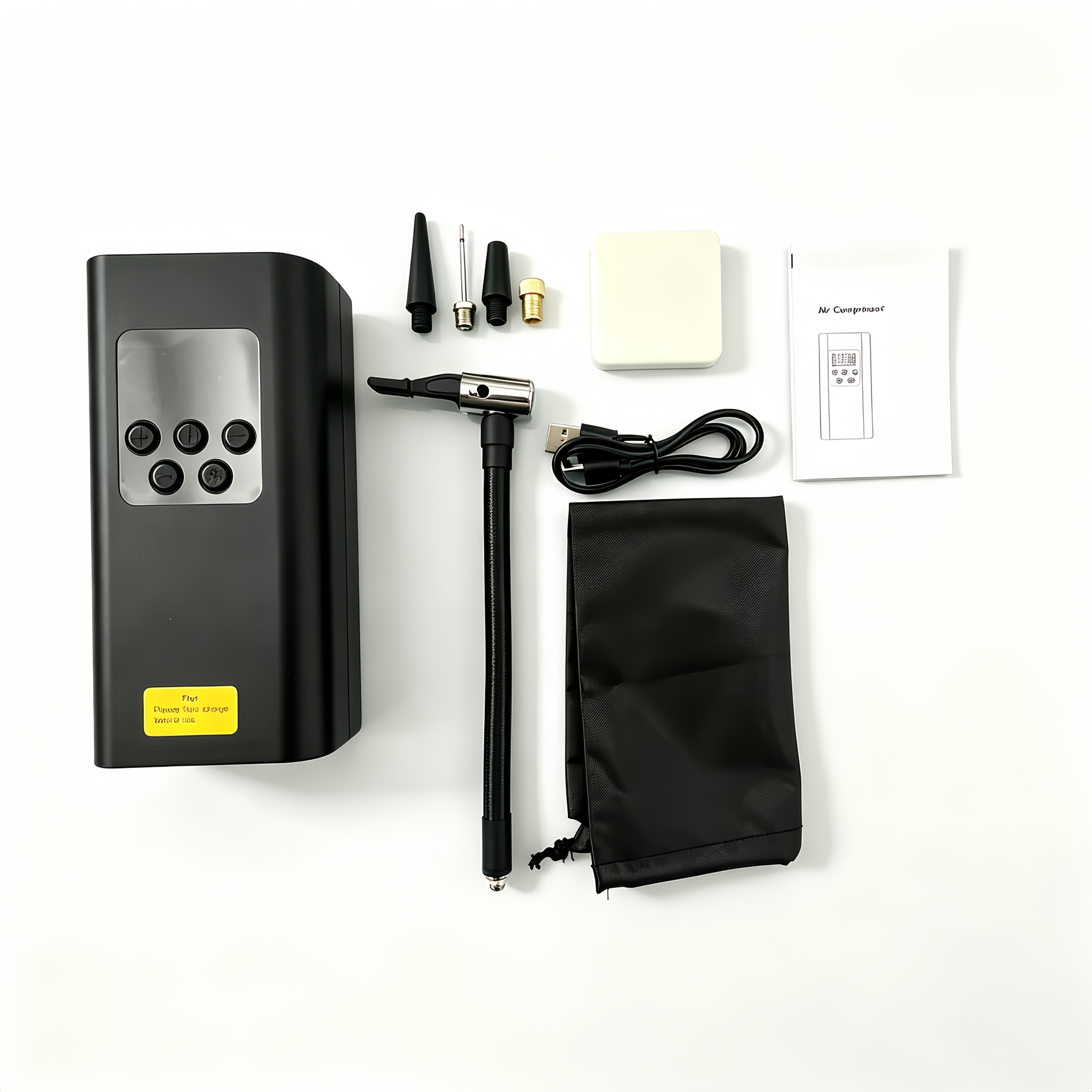 TEMU Gonfleur de Pneus de Vélo Portable Fil 150PSI - Équipé d'Un Manomètre Numérique et d'Une Lumière LED, Rapide et Fil | Batterie Rechargeable