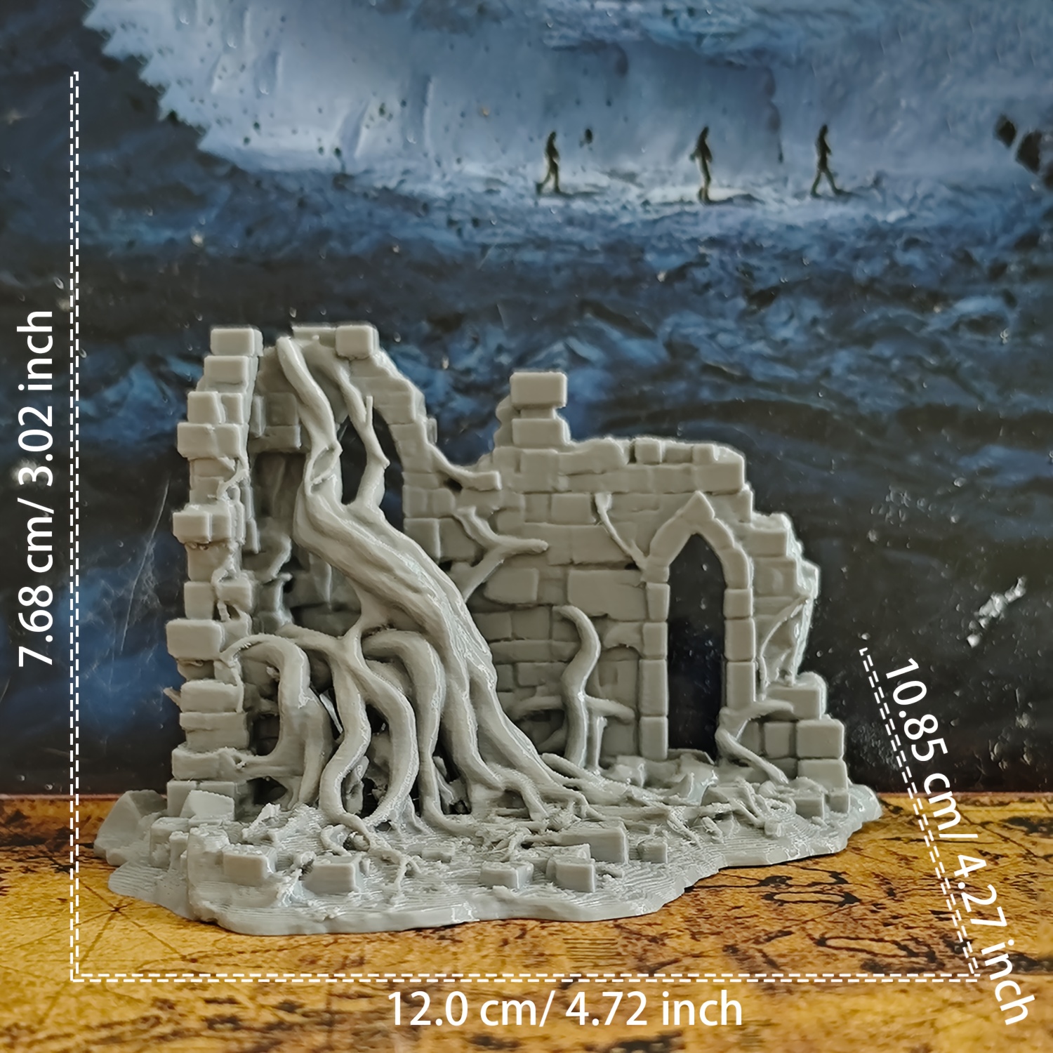 1pc, Twisted Woods Ruins Terrain Model, Additions Rpg Additions, Paintable Rpg Miniatures And Games, For