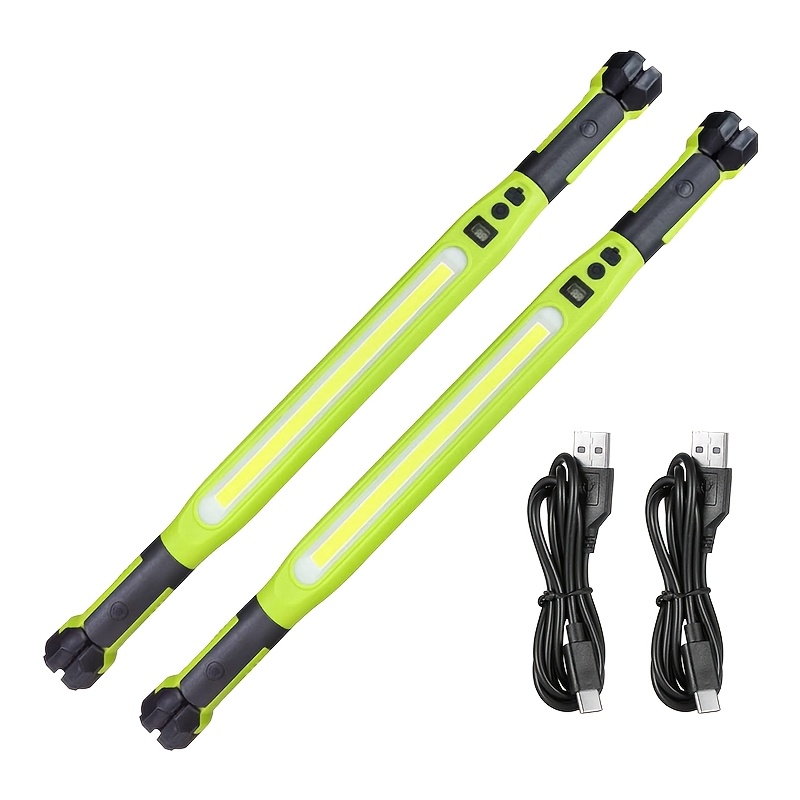 TEMU 2pcs Led Work Light Work Light Rechargeable Emergency Light 4 Light Handheld Flashlight With Magnet And Hook Mechanical Light Suitable For Car
