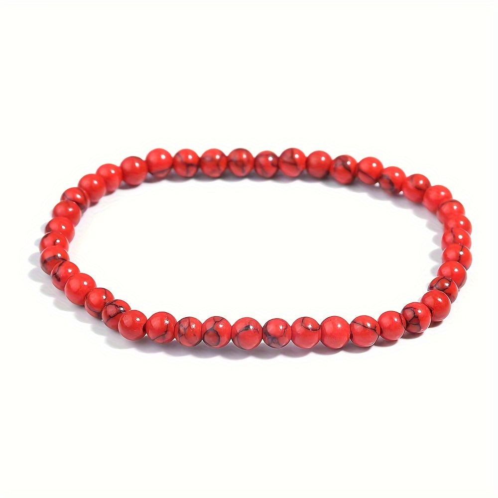 4pc Women's Natural Red Turquoise Bracelet Set