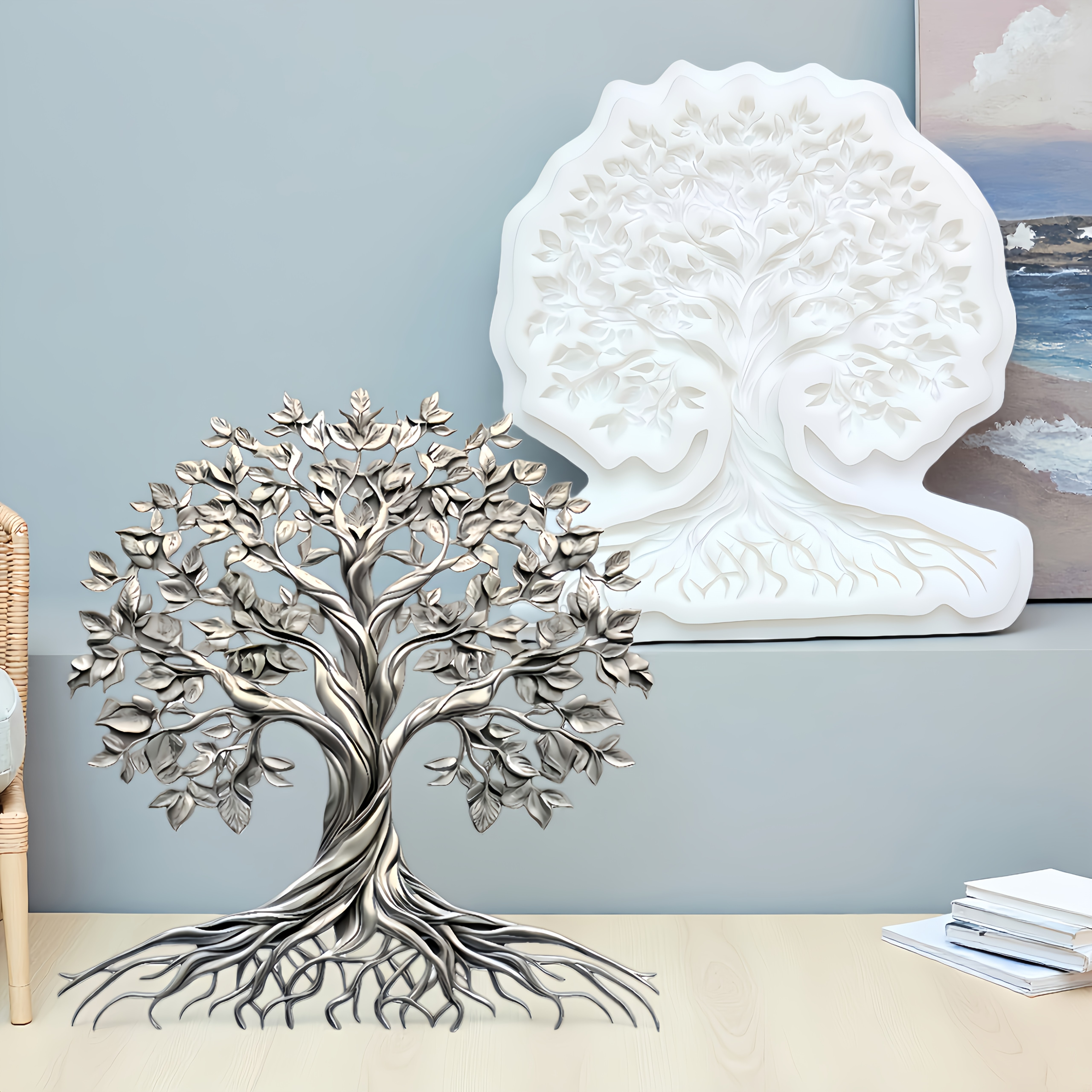 1pc, Silvery Tree Decoration Mold, Tree Shaped Baking Mold, Cake Decoration Mold