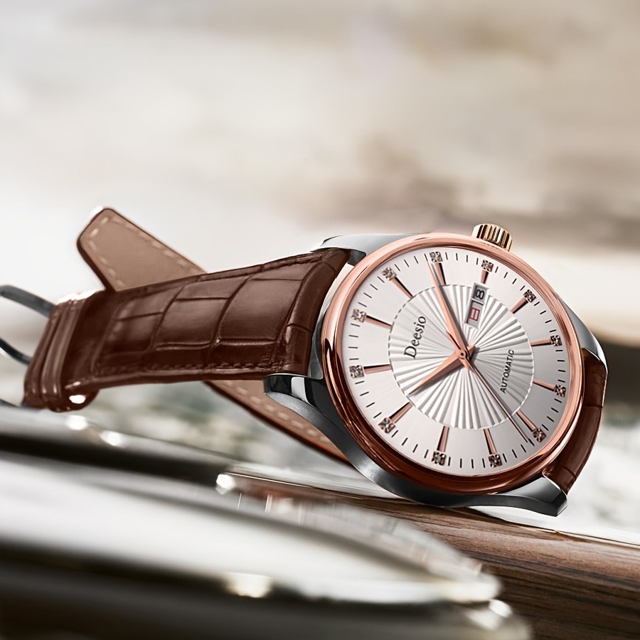 men's magnetic bezel luxury watch with roman quartz watch