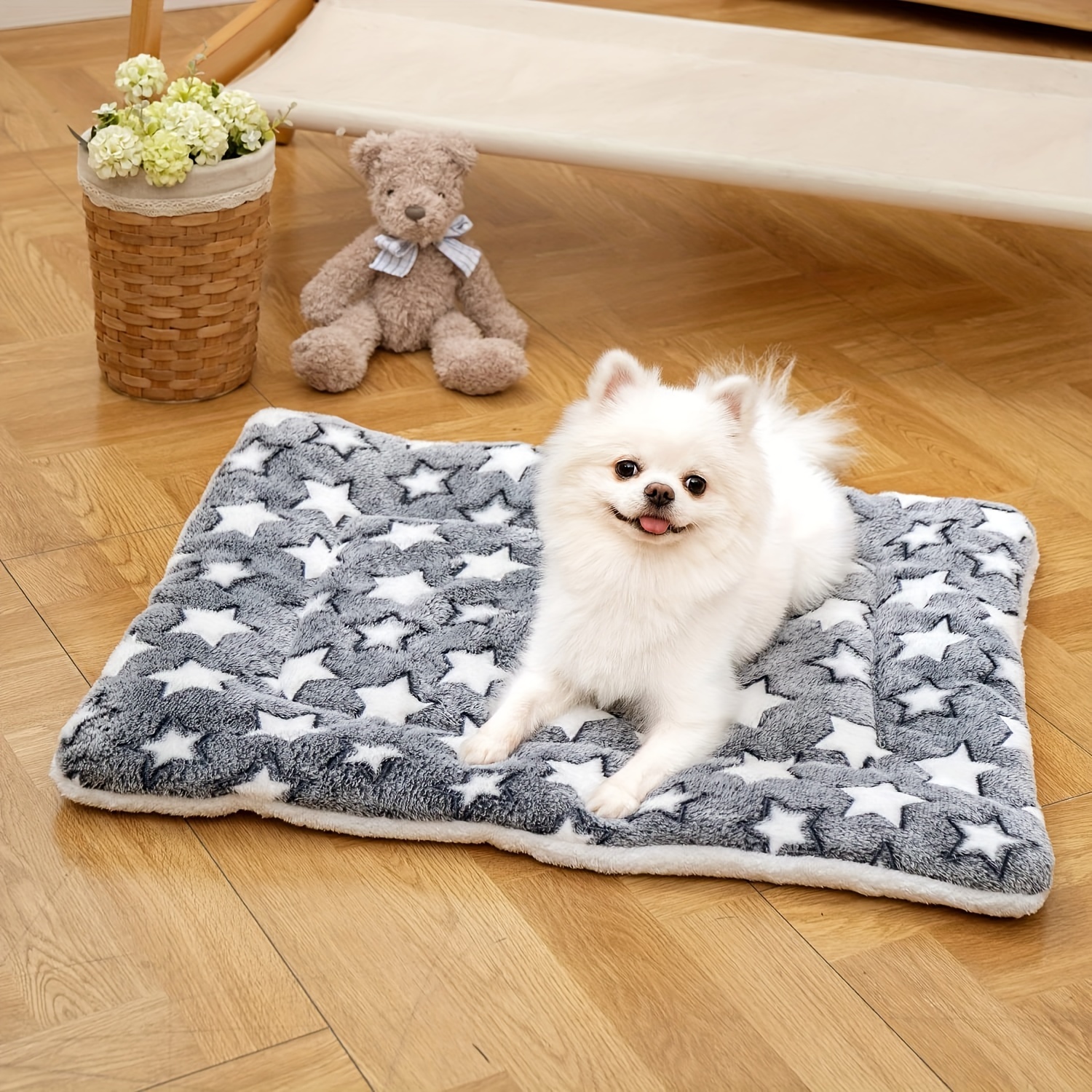 

Dog Pet Blanket, Reversible Fleece Dog Blanket, Warm Sleeping Blanket For Small Medium Large