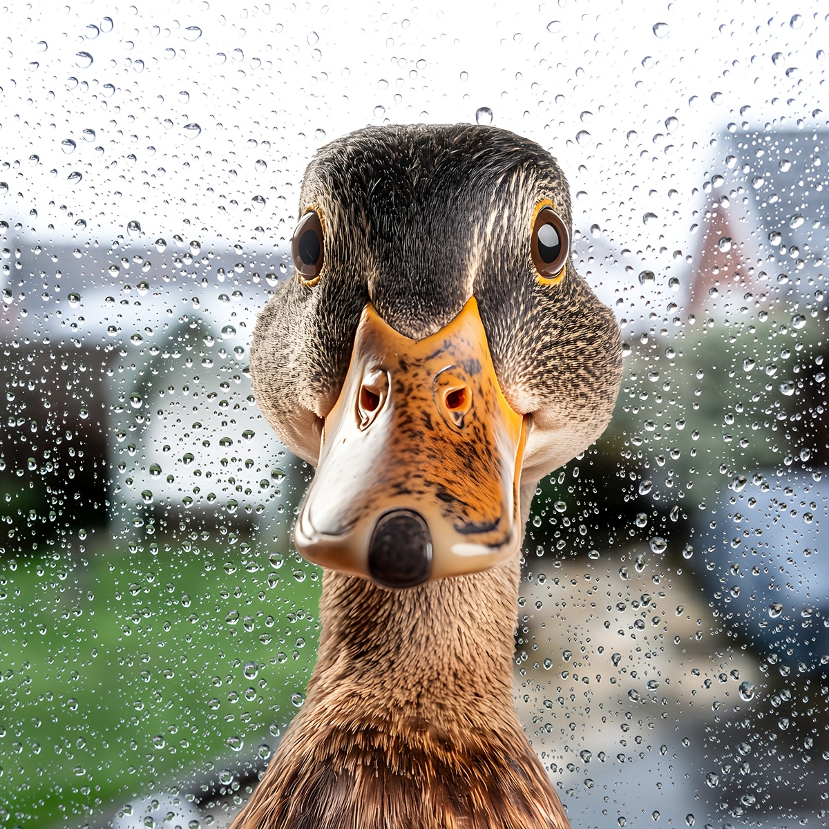 1pc Duck Pattern Full Transparent Window Sticker, Decorative Glass Sticker, Waterproof Window Sticker, Bedroom, Living Room, Bathroom, Kitchen, Home Decoration