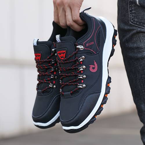 sneakers mens low top comfortable casual versatile running shoes outdoor sports mountaineering shoes wear resistant front lace up color block hiking shoes