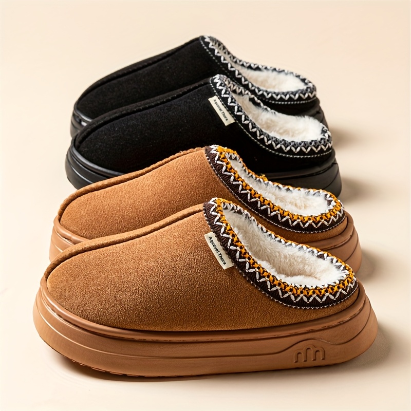 aquavel   womens corduroy winter slippers thick sole warm indoor outdoor suitable for sole corduroy upper lightweight   for floors   footwear women shoes