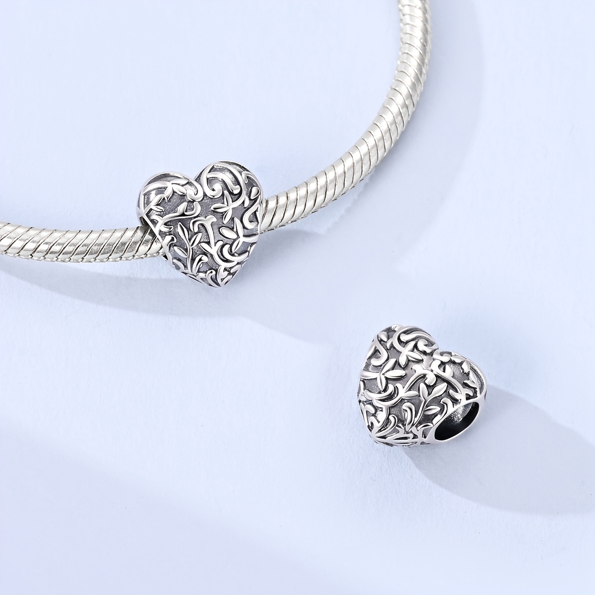 Silver Plated Retro Forest Series Love Vine Beads Charms