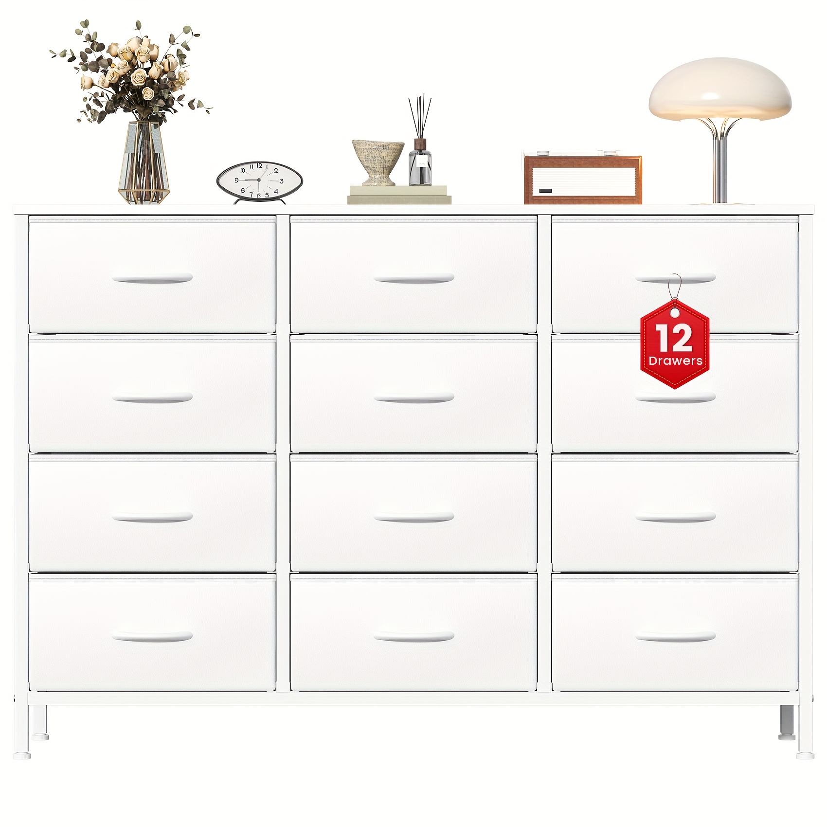 Image of Winkalon 12-drawer Cabinet, , Mdf Top, Fabric Drawers, With Adjustable Feet And Anti-tip Device, Suitable For Bedrooms, Living Rooms, Wardrobes, Etc, Storage Drawer Units