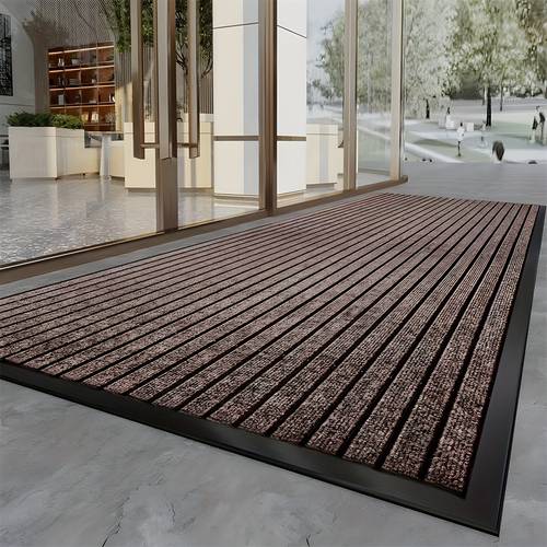 heavy duty entryway mat with non slip rubber backing indoor outdoor door rug easy to clean durable anti slip polyester in multiple sizes and colors for home kitchen entrance doorway