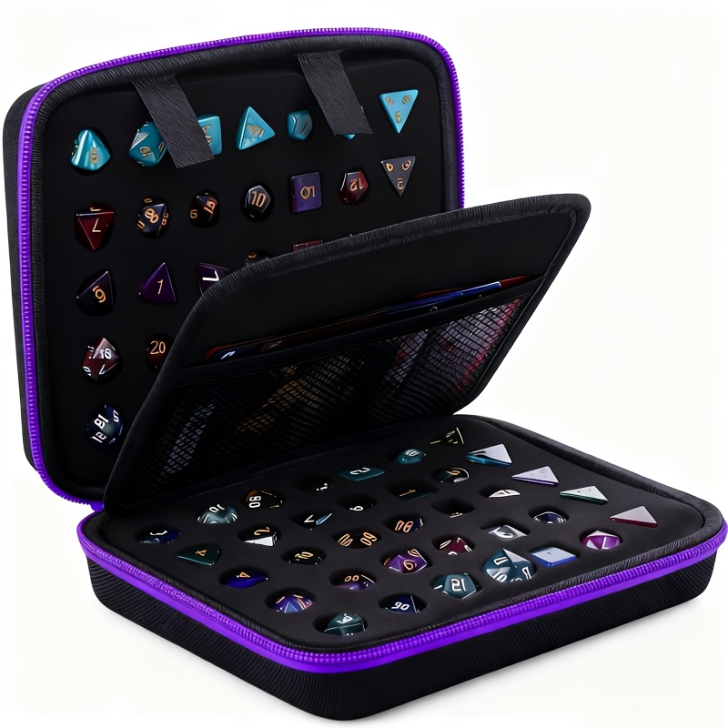 TEMU Lunzy Portable Dnd Dice Bag With Detachable Sponge And Dnd Dice Tray For All Set, Dice Box For Dice Display, Dice Storage For Role Playing &