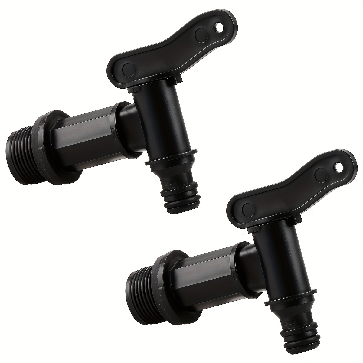 2pcs Water Tap, 3/4" Plastic Water Hosepipe Rain Tap, Replacement Taps, Threaded Storage Tap For Home Garden