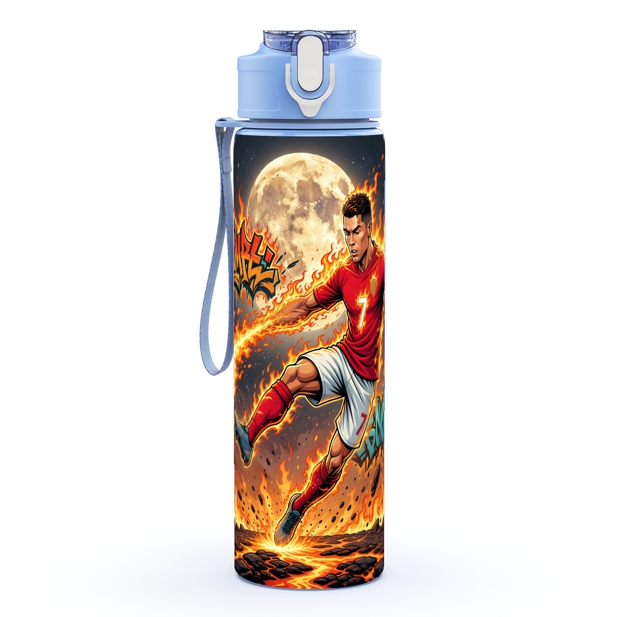 TEMU Borraccia in plastica da 1 pezzo con stampa di che spara con , riutilizzabile, 27.5oz 800ml, , a di perdite, per bevande da viaggio, per bere,