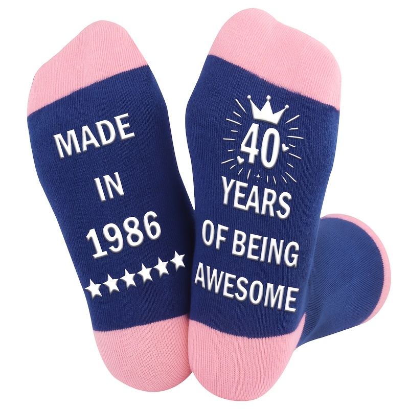 E-shop 1 Paar "MADE IN 1986 40 JAHRE SEIN WUNDERBAR" 40. Geburtstag Ruhestands Geschenk, originelle und interessante 40. Geburtstag Socken,