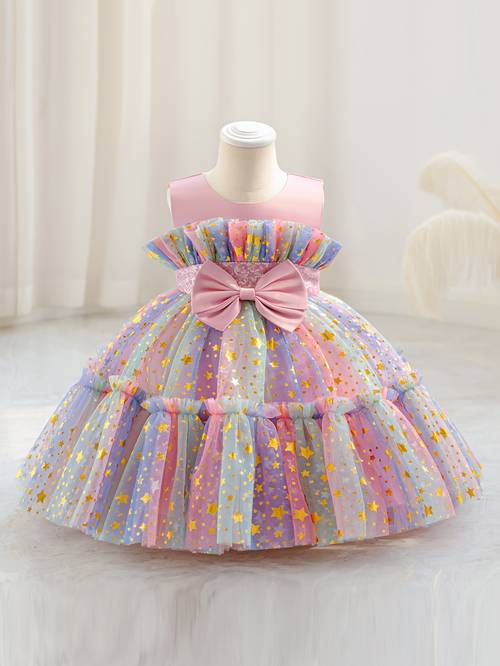 kids princess dress childrens holiday performance tulle tutu flower girl dress 1st birthday party dress princess dress