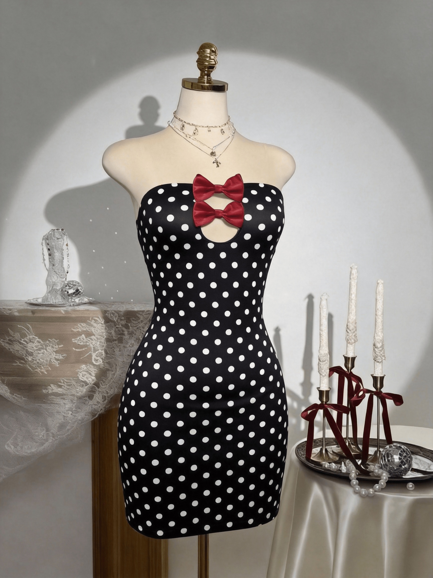 bust tie bodycon ruched dress Black Strapless Bodycon Short Dress main image 1
