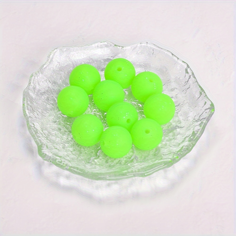 60pcs Glitter Silicone Beads in 6 Vibrant Colors for DIY Jewelry