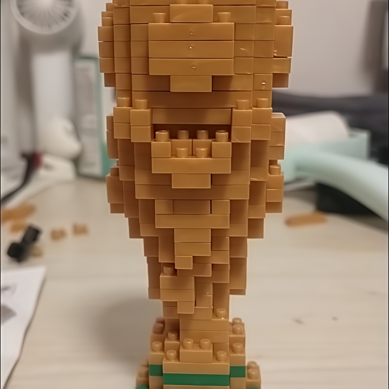 TEMU 2026 Fun Golden Trophy Model Building Blocks, Glory Celebration Atmosphere, Easy And High-end Texture, Fan Birthday Commemorative Gift, Sports