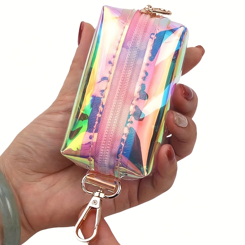 Image of 1pc Dog Poop Bag Dispenser With Keychain - Colorful Iridescent Waste Bags , Material, Design For Pet Owners, Dog Waste Bag Holder Convenient For Outdoor Walking And Running