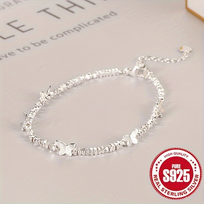 

Broken Silver Bracelet In S925 Silver, Elegant And Cute, Perfect Gift For Female Friends