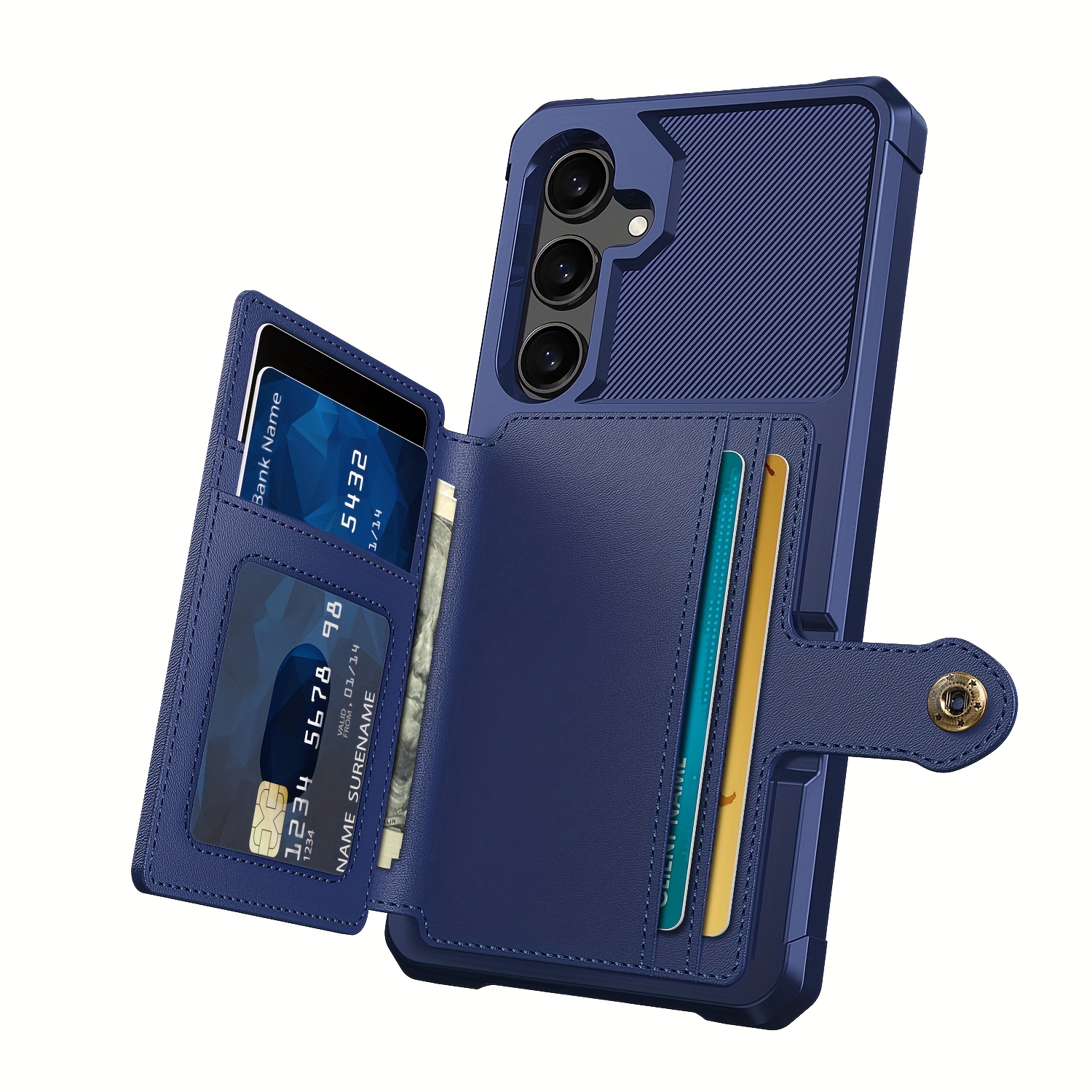 ZM03 Card Holder Faux Leather Case for 5G 5G Mobile Phone, with Card Slot, Compatible with Magnetic Car Mount, Heavy Duty Shockproof Durable Soft TPU Back Faux Leather Flip Wallet Cover - Image 60