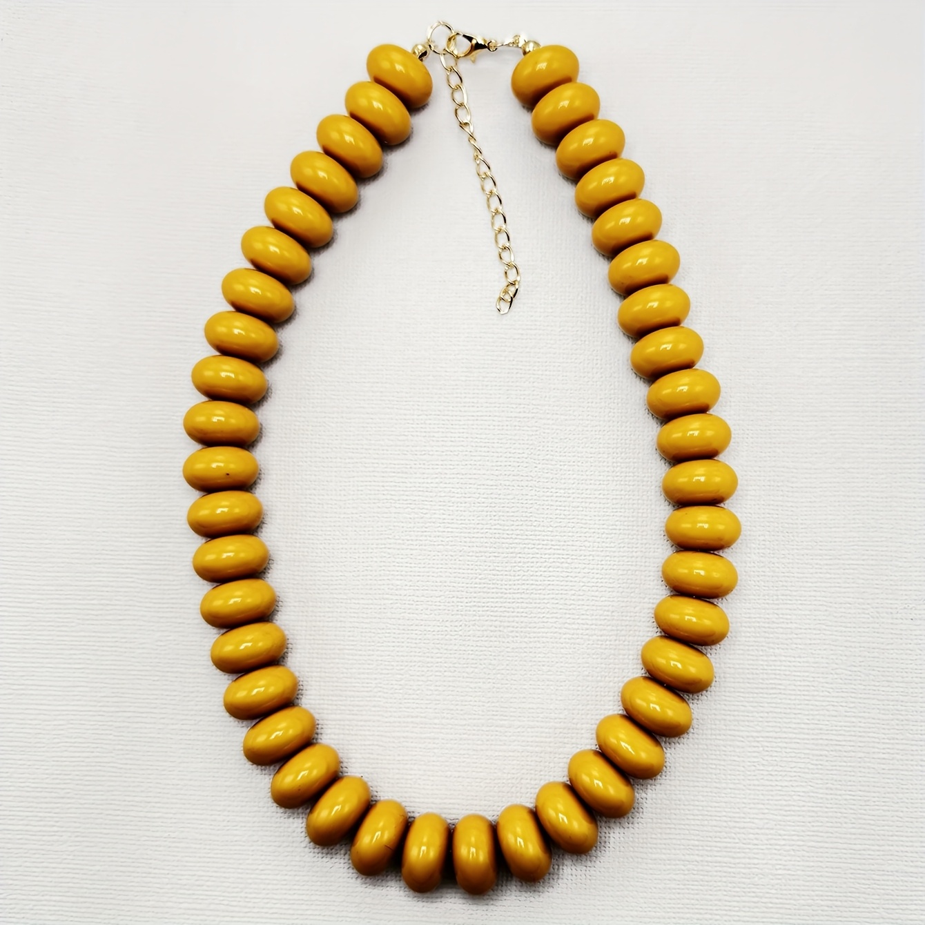 TEMU 1pc Western Bohemian Style Plastic Geometric Flat Beads Hand Threading Women's Necklace Holiday Gift Daily Use