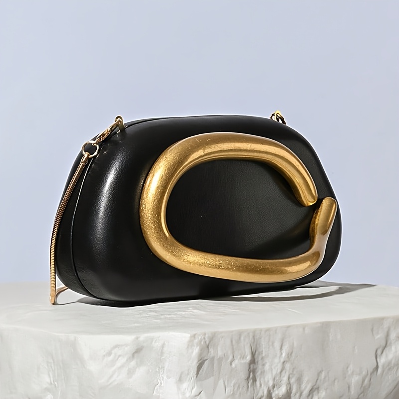 FOREVER MIYIN Women's Elegant Vintage Handbag with Magnetic Closure & Golden-Tone Hardware - Mini Purse with Detachable Chain Strap, Golden-Tone Handle, Credit Card Slots & Coin Pocket - Burgundy/Black/White Luxury Clutch for Everyday & Formal