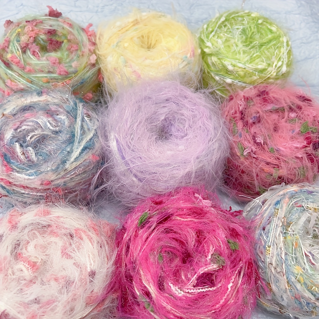 

Neemoy 50g Variegated Fancy Yarn, Mixed Color Nylon Polyester Blend, Soft Novelty Textured Bubble Yarn For Knitting Diy Scarves Hats Crafts