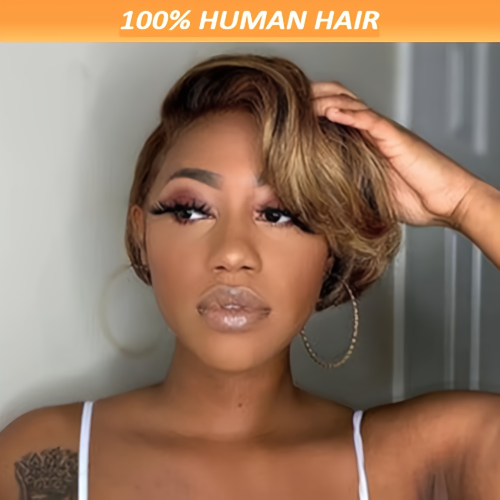 

Pixie Cut Wig 13*4*1 Transparent Lace Human Hair Wigs For Women Short Wig Lace Wig Human Hair 150% Density 6inch Natural Look Daily Party Use Wig