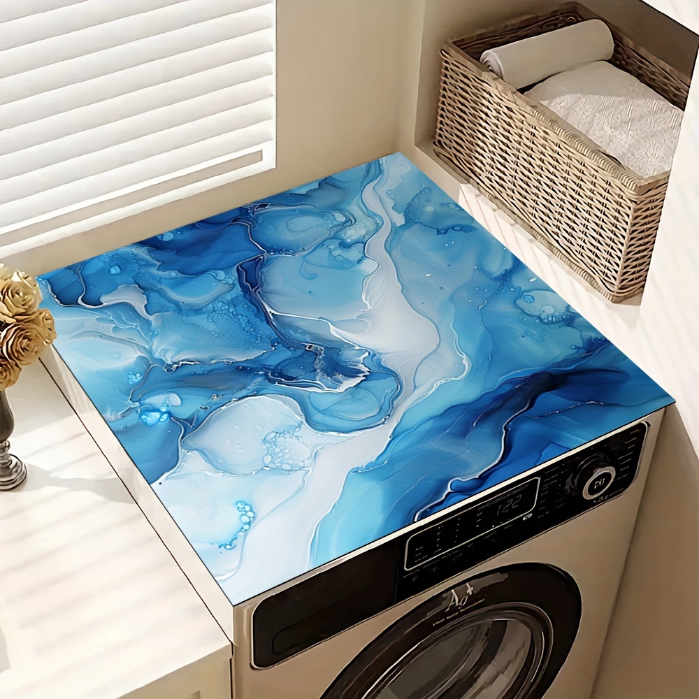 

1pc 20in×24in/24in×24in, Vintage Marble Pattern Washer And Dryer Top Protection Mat, Washing Machine Dust Cover Mat, Kitchen Accessories, Non-slip, For Laundry Bathroom Home Decor, Room Decor