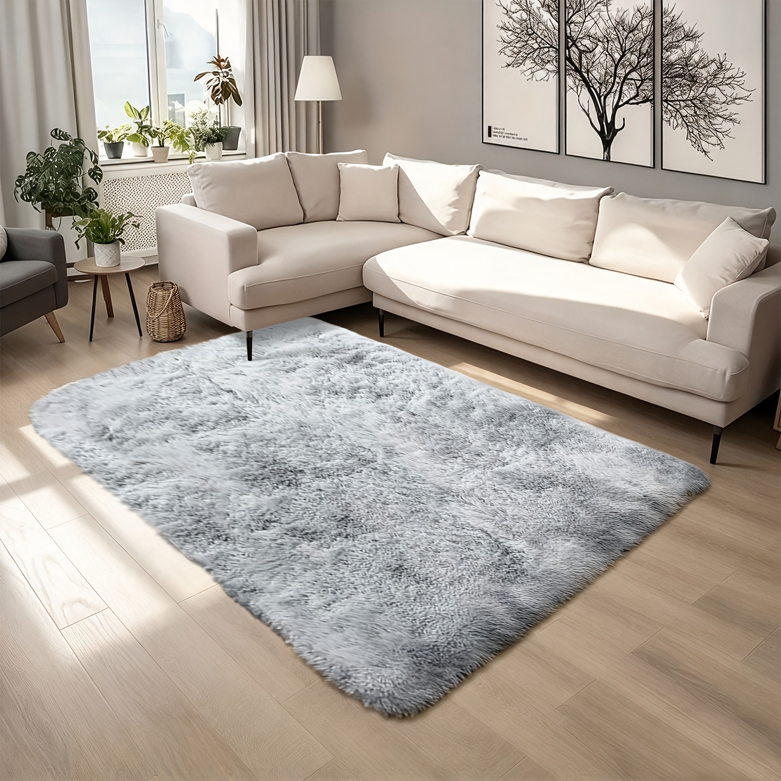 TEMU Alfombra y Esponjosa Estilo Nórdico, Ideal para , Dormitorio, Estudio, Vestidor, Material de Felpa y Antideslizante, Alfombra de Noche, Alfombra