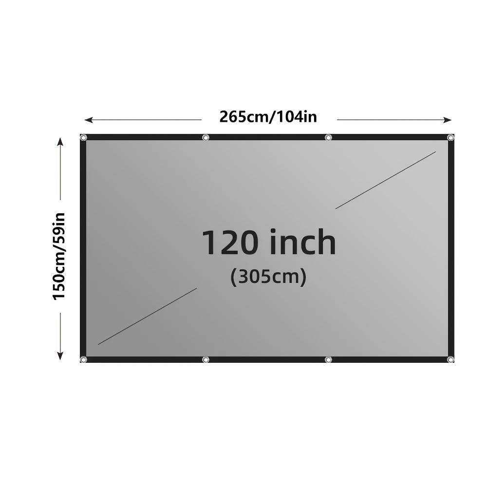 Upgraded 120-Inch Projector Screen with Black Border