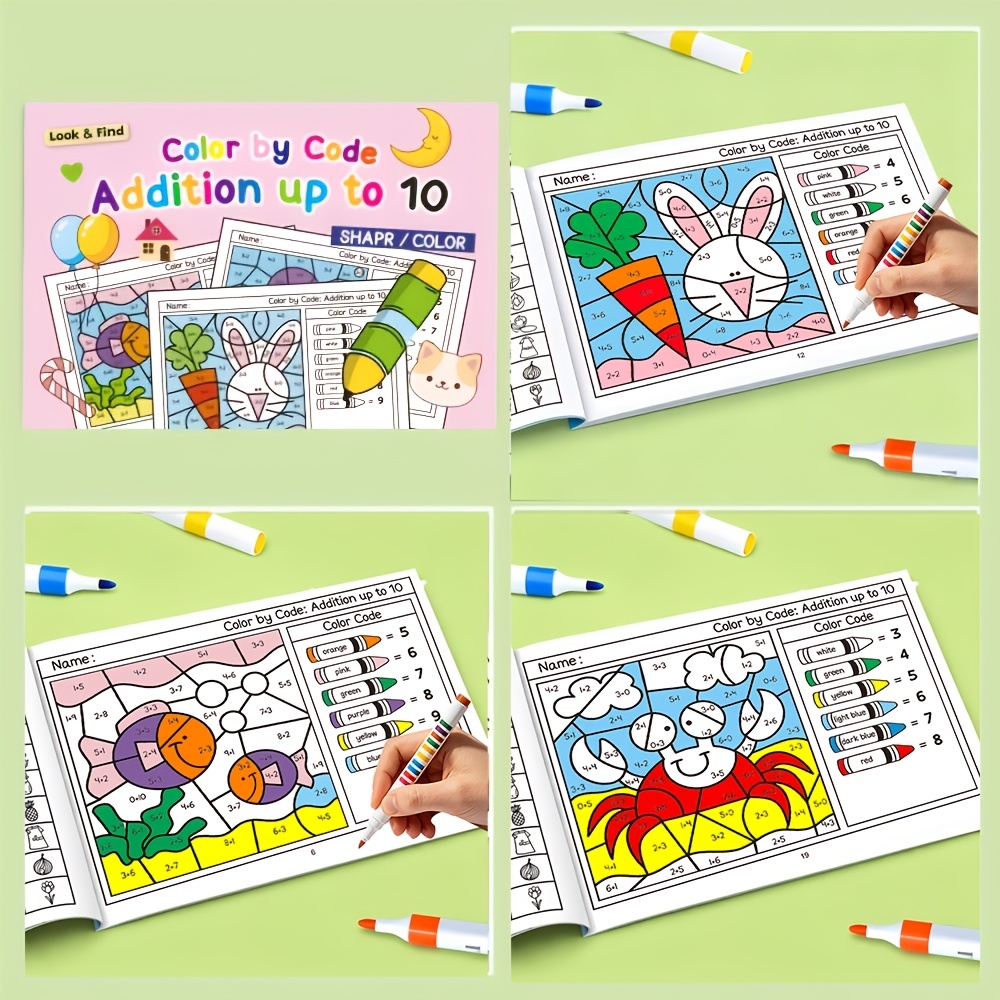 Image of Look & Find Coloring Book, Addition & Subtraction Color , Preschool Early Learning Activity Book