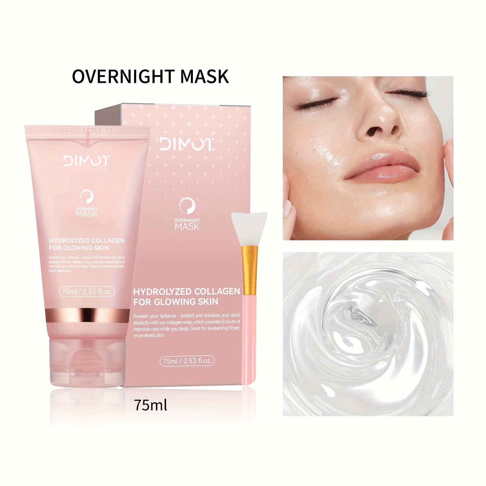 collagen night wrap mask jelly brush alcohol free gentle - Temu Canada