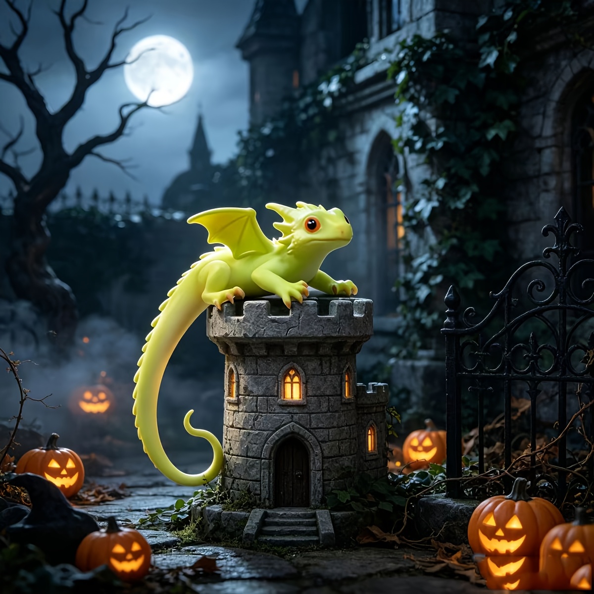 TEMU 1 Dragon Tree Ornament, Halloween/christmas Creative Table Book Edge Decoration, Three-dimensional With Shape, Full Of Fairy Tale Atmosphere,