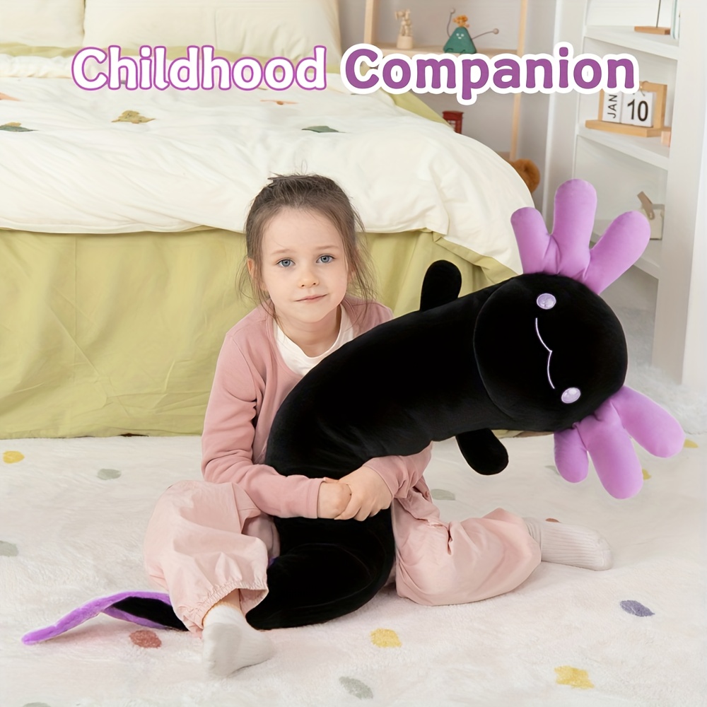 Large Axolotl Plush Body Pillow, Glow in the Dark