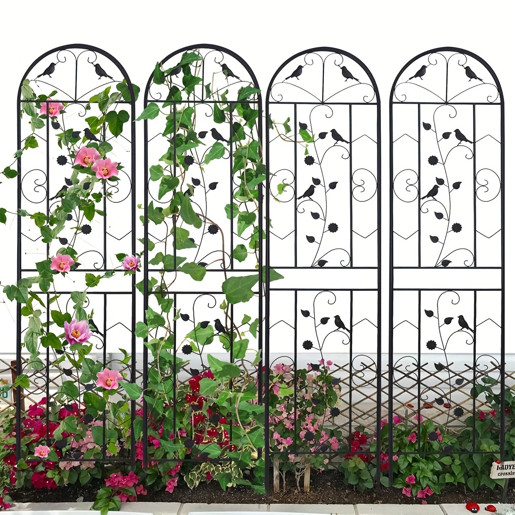 

2x Garden Trellis Decorative Garden Fences 82.7" Tall Metal Fencing Barrier Climbing Plants Edge Border For Outdoor Patio, Backyard