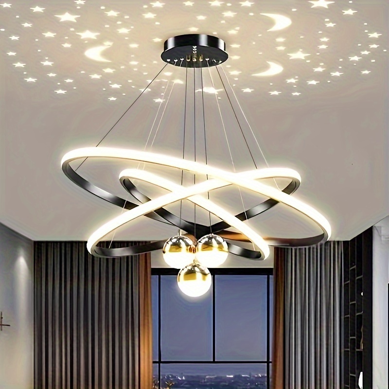 

Modern Fashion Creative Trend Light Luxury Multi-ring Led Starry Ceiling Living Room Chandelier Dining Table Chandelier Bedroom Bar Chandelier