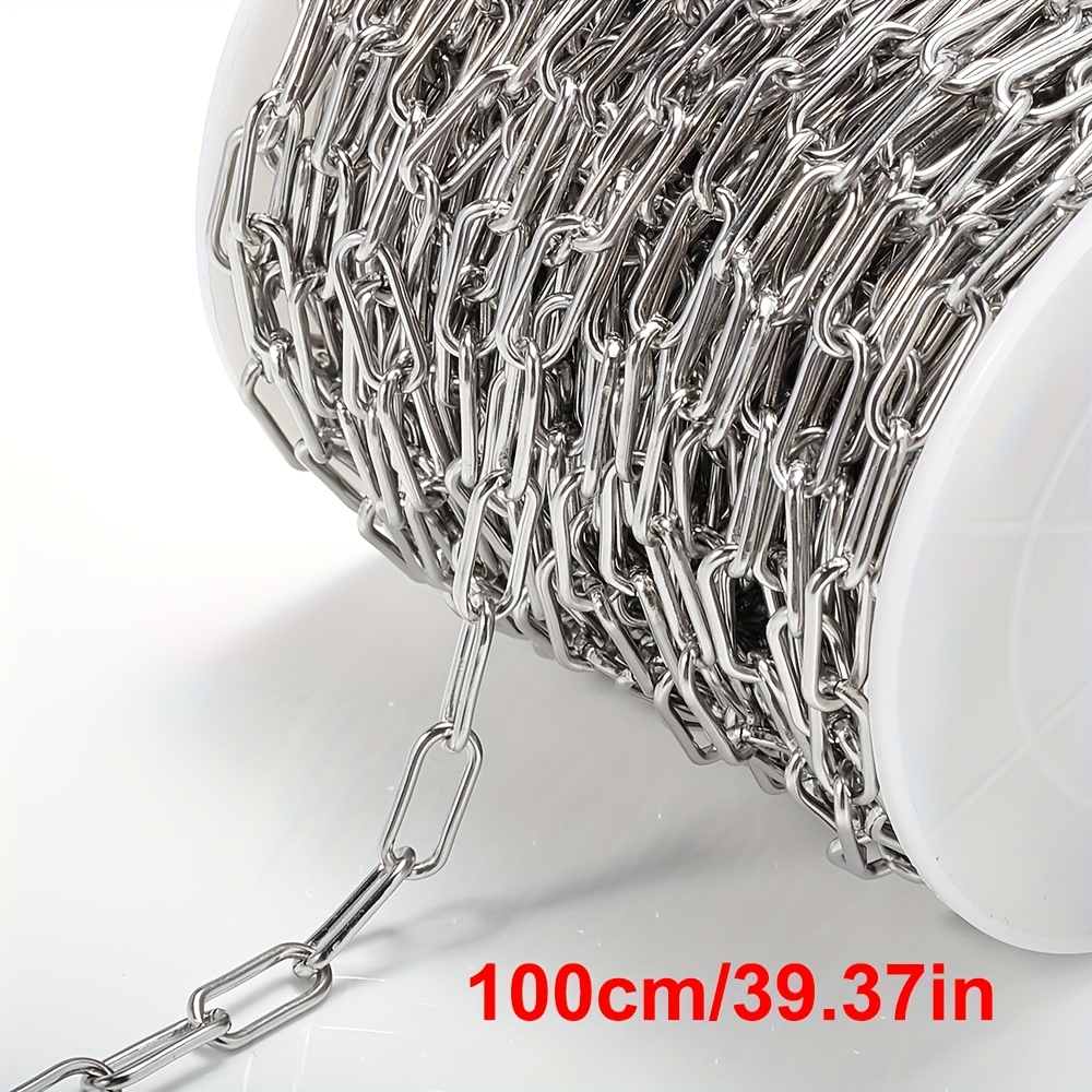 1 Meter 7mm Stainless Steel Chain, Oval Wide Link For Bracelet Necklace Making