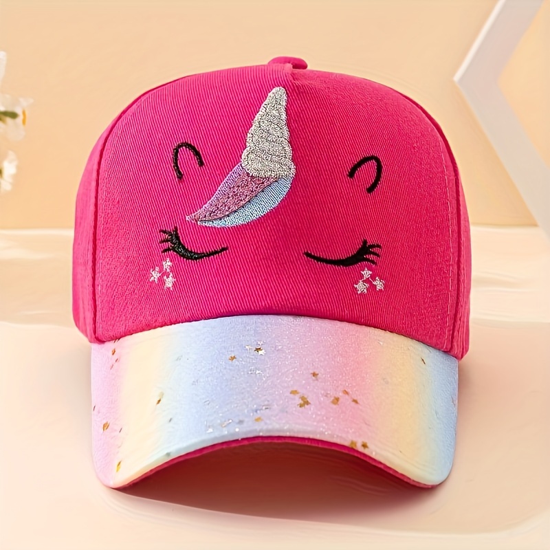 

A Baseball Cap With A Neutral Embroidered Pattern For Children