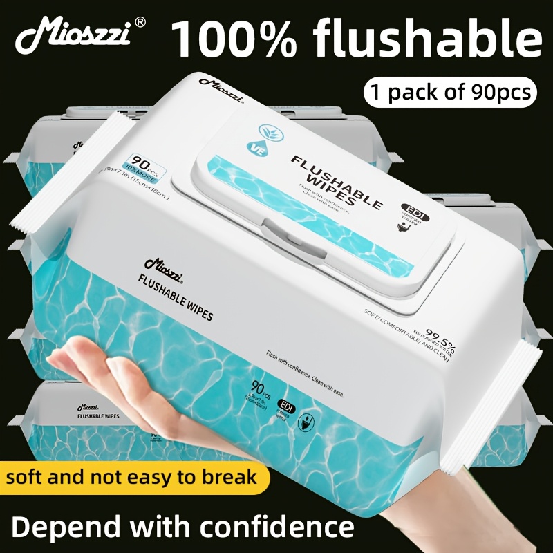 MIOSZZI Thickened Butt Wipes, Flushable Wet Wipes, XL Size Toilet Paper, No Alcohol, Quick-Dispersing, Unscented Toilet Wipes, Personal & Household Cleaning Wipes, Family Size, Local Warehouse - Image 2