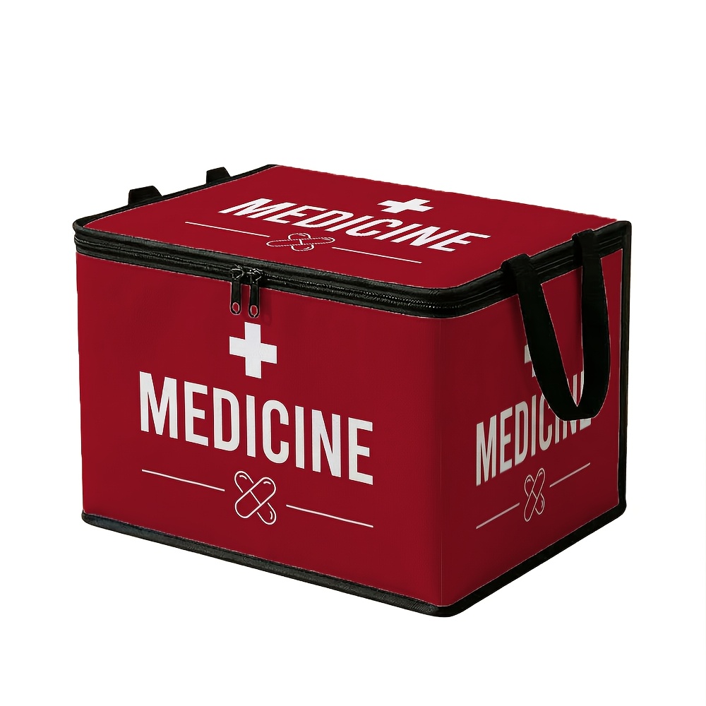 TEMU 1 Boîte de rangement avec couvercle, grande , étiquette de fourniture médicale de sécurité sanitaire, pour boîte de rangement décorative et
