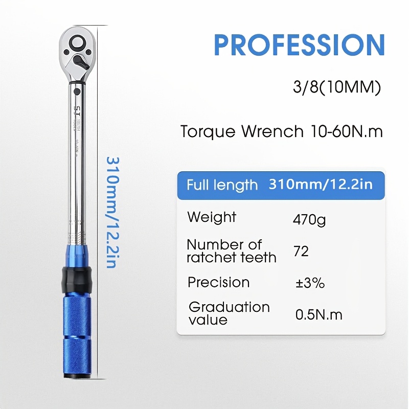 1pc Torque Wrench | Covers Range Of 10-210nm | Essential For Motorcycle/car/tire Maintenance (industrial-grade Rust Resistance | Precision Control With No Error)